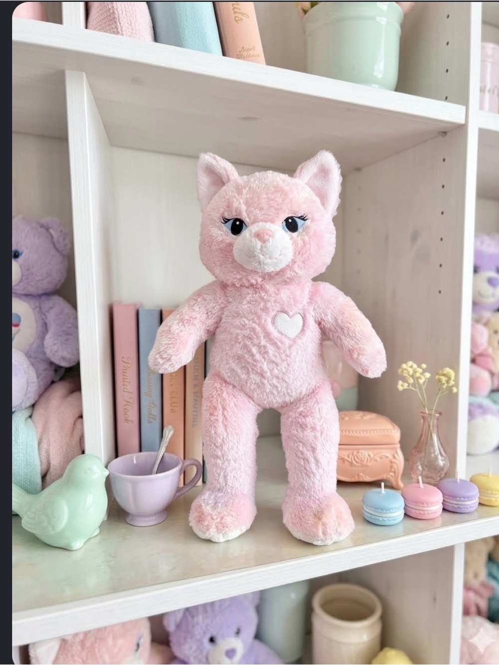 Vintage Build-A-Bear Sassy Kitty Pink Cat Plush sound WORKS.